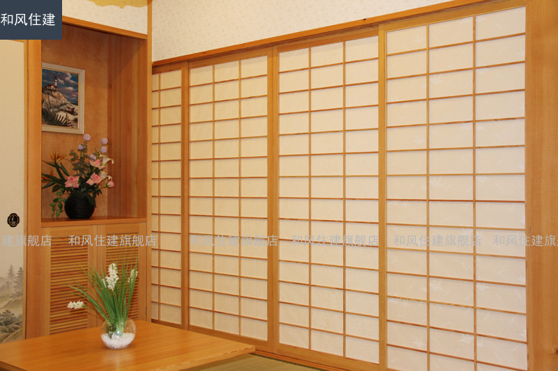 日式和风茶具 家具 和风门帘 日单 日式地台榻榻米门推拉门定做