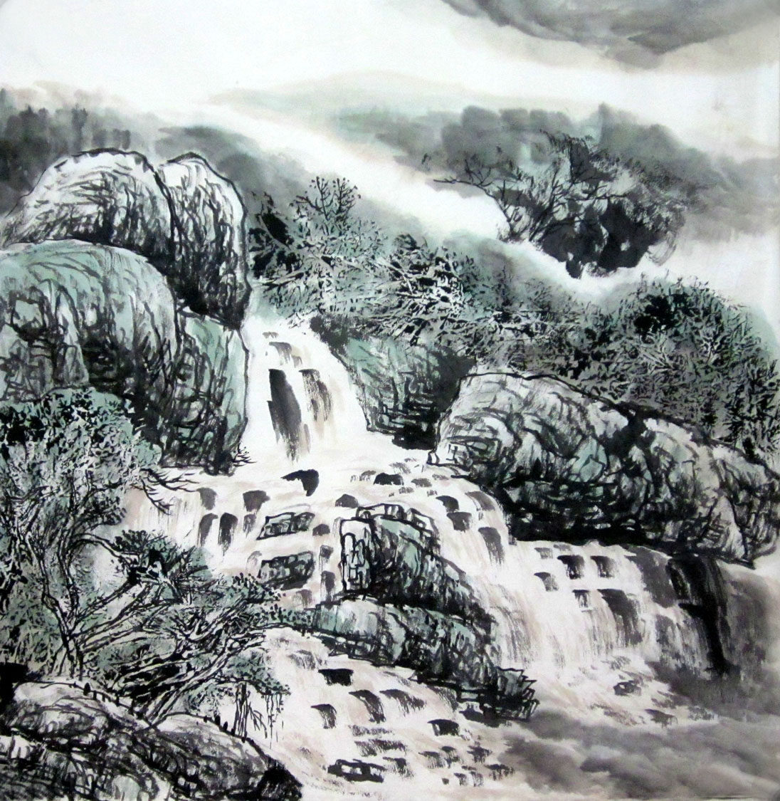 【佳运画廊】陶昆章纯手工☆国画字画书画☆四尺斗方山水无款书房