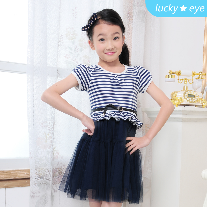 14岁大女童夏装连衣裙11岁女童韩版雪纺连衣