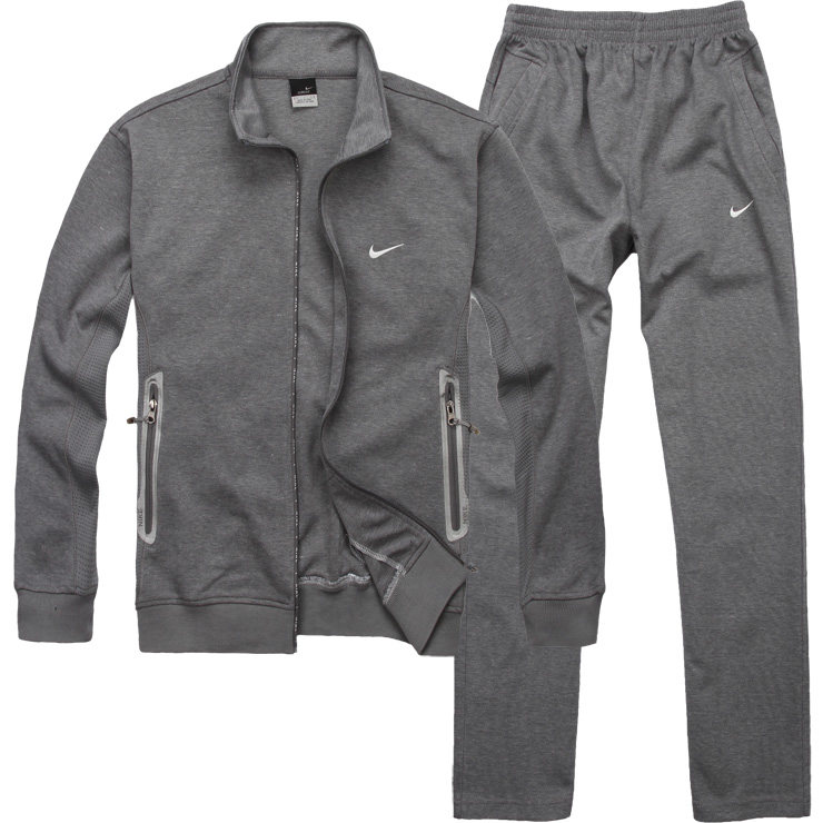 正品2013nike耐克新款男士开衫立领晨跑步健身休闲运动服棉套装灰