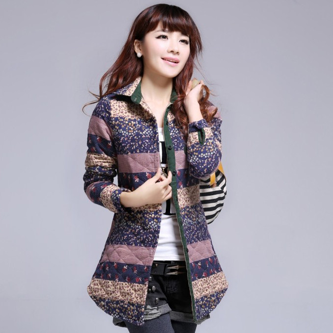 2013新款秋<em>冬装女士</em>韩版修身长袖衬衫<em>夹棉</em>加