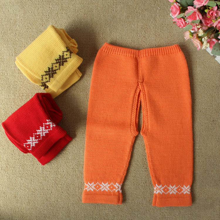 新款童装 <em>宝宝</em>开档裤 手工编织<em>毛线</em>裤 羊毛裤 秋