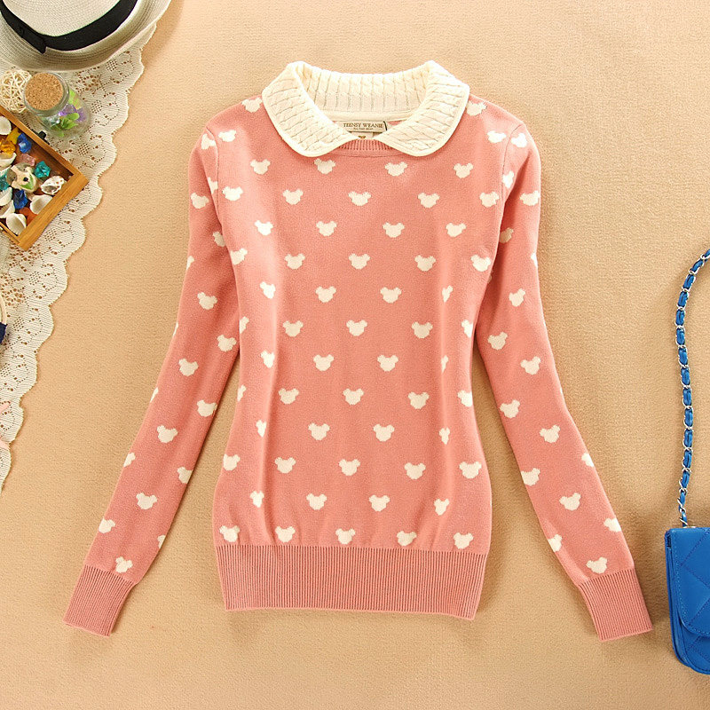 小熊维尼2013秋装依恋正品韩版<em>娃娃领毛衣</em>打