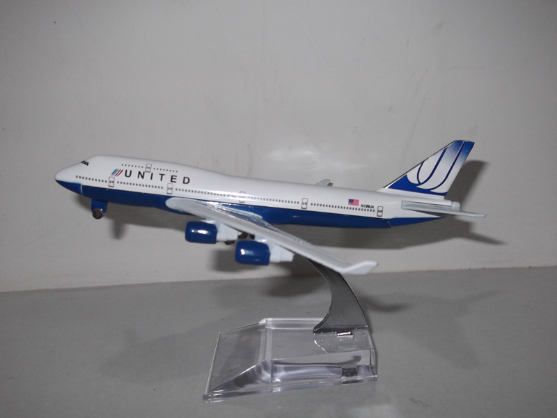 波音747美国联合航空 仿真飞机模型 合金金属