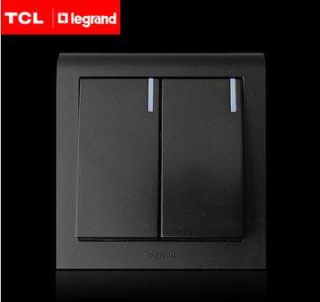 TCL国际电工开关插座十大品牌86型K5黑色双
