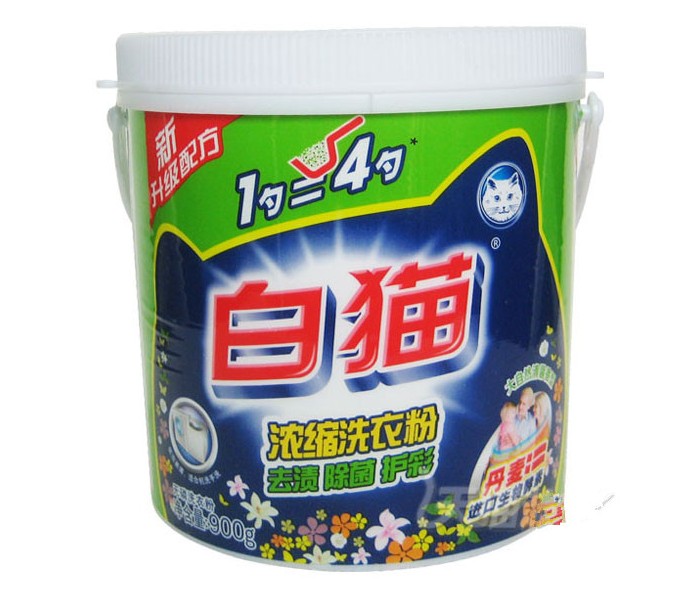 正品白猫 超浓缩无磷洗衣粉(清新花果香型桶装)900g