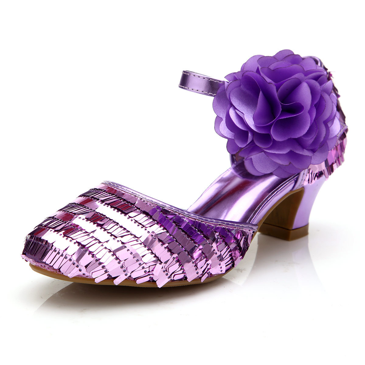 拉丁舞鞋 韩版大花朵公主鞋 儿童舞蹈鞋女童高