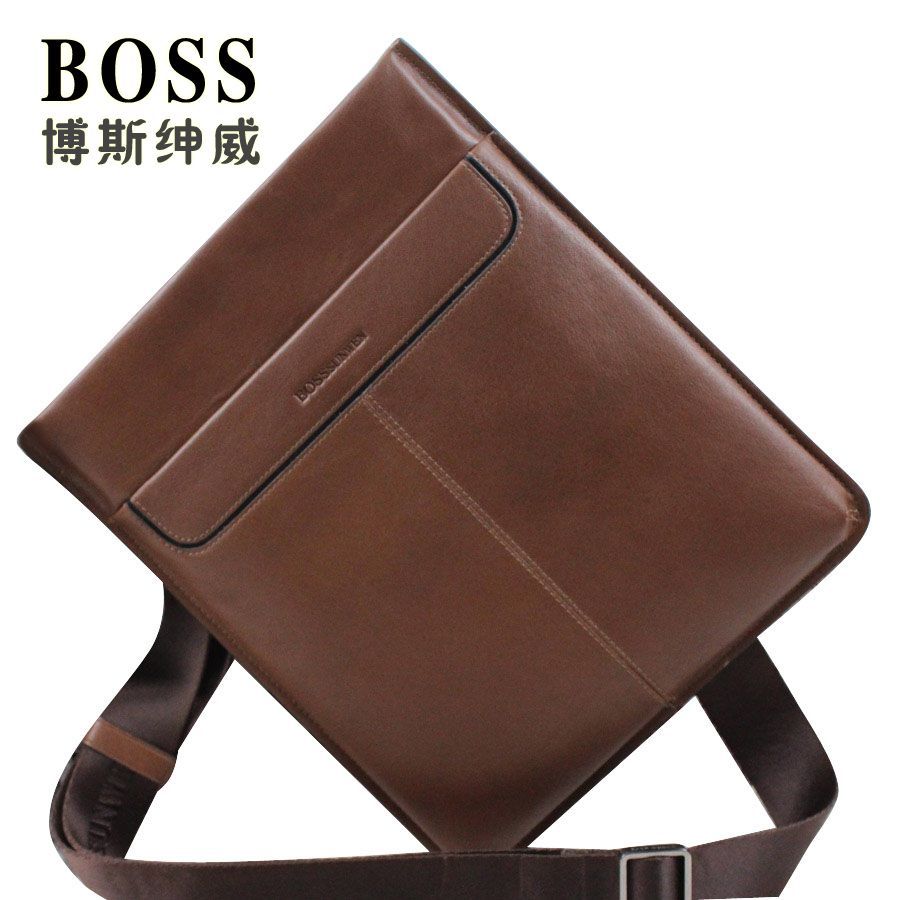 bosssunwen博斯绅威男包【新款正品】牛皮单肩斜挎包s11-218921b1