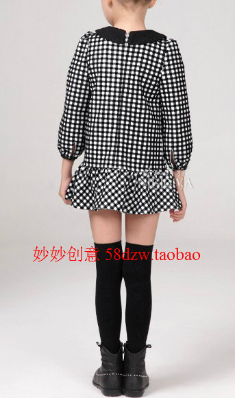 014-03B款女童连衣裙11实物纸样A4电子版拼