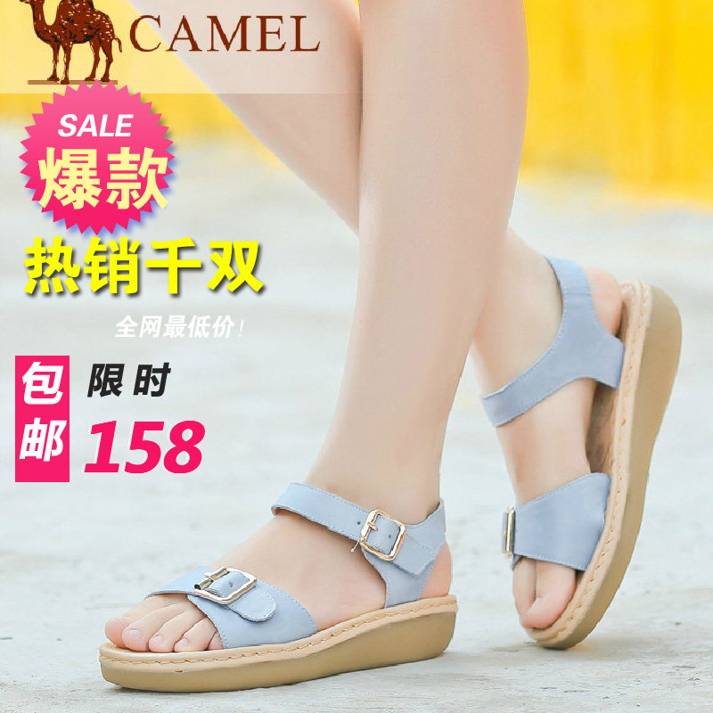 2014夏新款<em>骆驼</em>正品女鞋真皮女士<em>凉鞋</em>平底孕