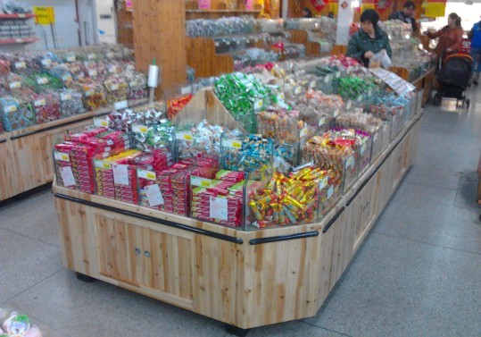超市货架散装柜 食品柜糖果盒 散装货架 散称柜木制货架 尺寸定做