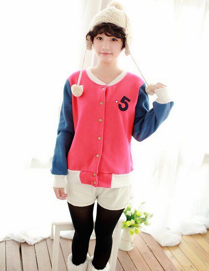 春冬韩范<em>长款女士</em>可爱抓绒加厚<em>卫衣开衫</em>萌系休