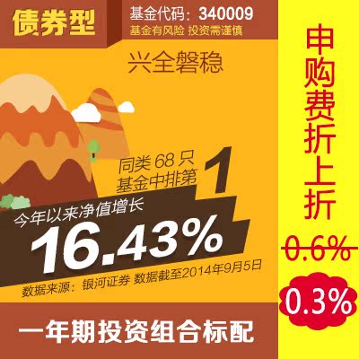 兴全磐稳增利 热销基金 债券型基金理财产品 中
