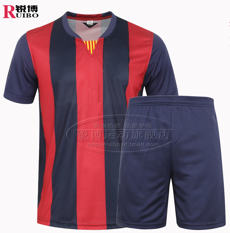 14-15新款球衣 深蓝色足球服套装 比赛队服 训