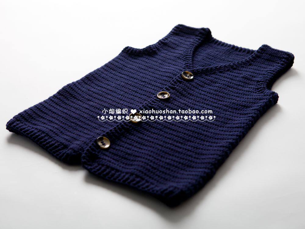 小灿编织非成品韩式帅气<em>男孩</em>钩针背心<em>马甲毛线</em>