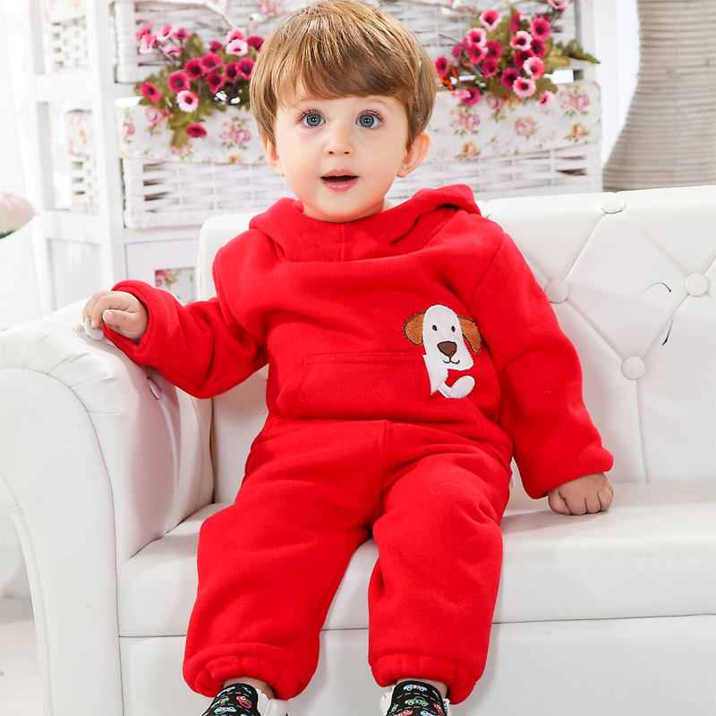 男宝宝衣服婴儿服装bb秋装两岁红色喜庆儿童
