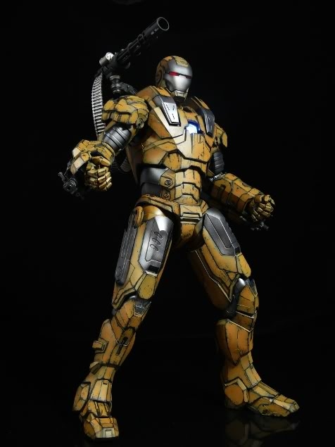 hottoys ht 钢铁侠2 mk2 战争机器 沙黄版 mk2.0 重涂