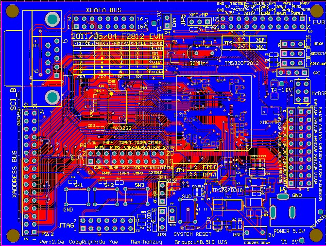 tms320f2812电路图 DSP2812最小系统开发板