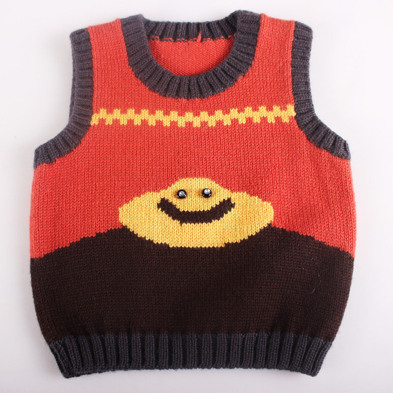 新款纯手工编织<em>宝宝背心</em>儿童<em>马夹婴儿套头背心</em>
