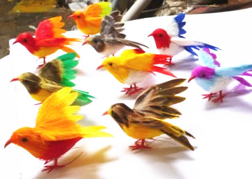 定做各种仿真动物 仿真鸟 彩色羽毛小鸟 展翅鸟 模型道具装饰品