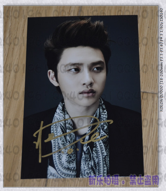 exo-k 新款 xoxo咆哮growl后续曲 都暻秀 d.o.亲笔签名照片d款