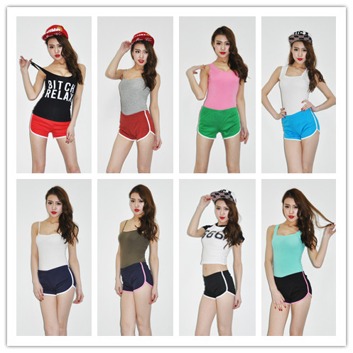 <em>金泫雅</em>AA风格欧美复古经典<em>街拍</em>包边运动<em>短裤</em>