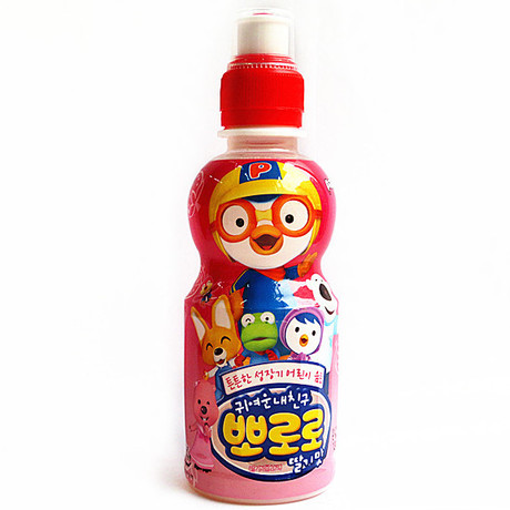 韩国进口 宝露露/啵乐乐草莓味乳饮料 儿童乳酸果汁 235ml