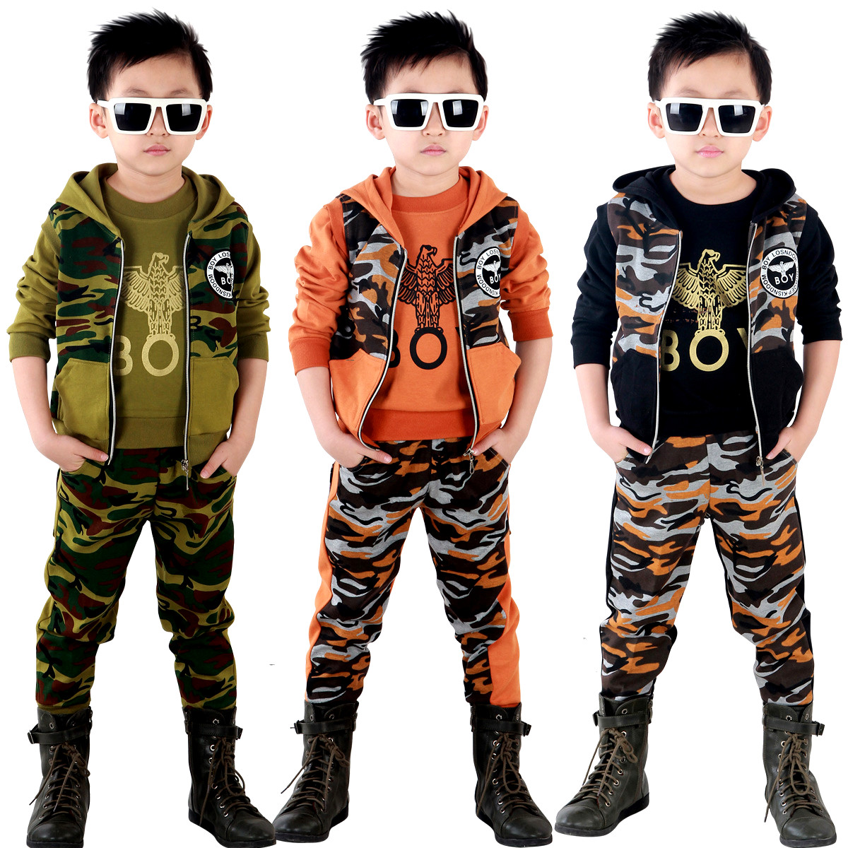 童装男童套装2014春夏新款中大小童儿童军装