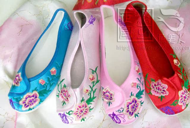 广州民族舞古典舞古装<em>美女绣花鞋</em>粉红/浅红/大