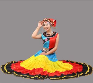 彝族舞蹈服装演出服\/苗族彝族服装女装\/彝族舞