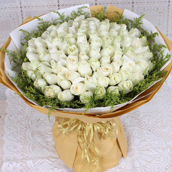 66朵白玫瑰花束郑州三门峡南阳商丘信阳周口
