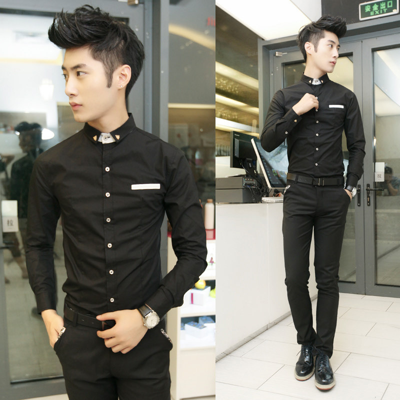 夜店男装<em>美发</em>店工作服韩版<em>美发师</em>时尚<em>服装</em>修身