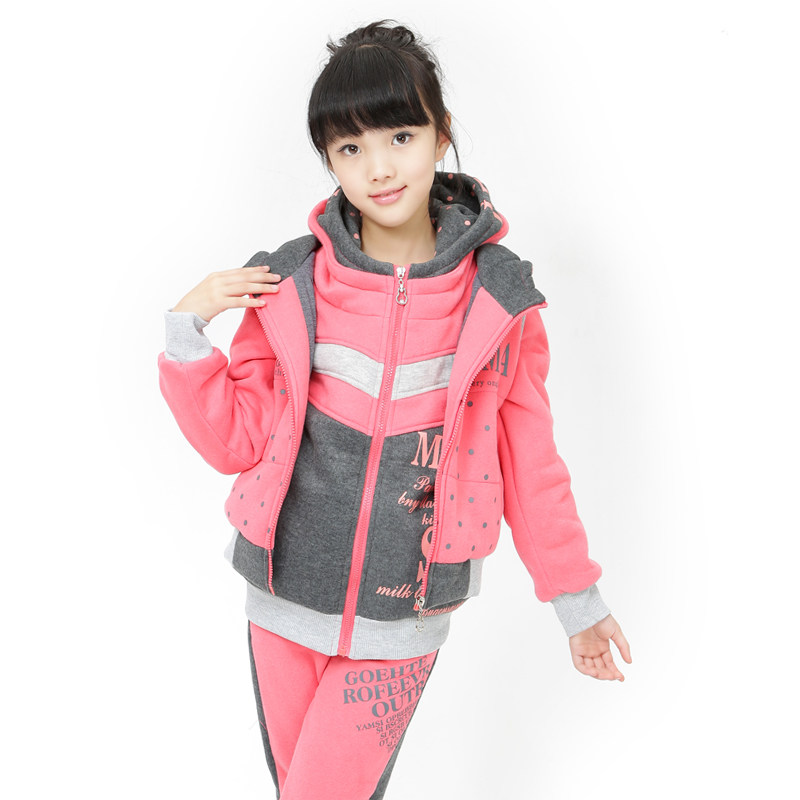 秋冬装13-15岁女童装<em>女孩</em>马甲<em>卫衣3件套</em>大童