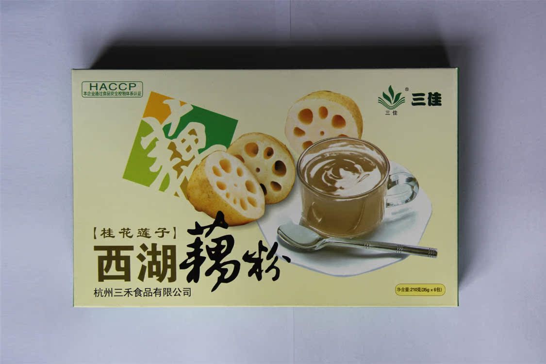 杭州特产 三佳西湖桂花莲子藕粉 杭州三禾食品 盒装210g