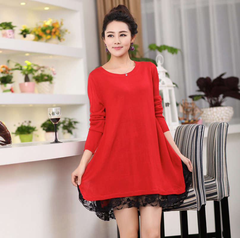 秋装新款哥弟羊绒正品 女装<em>韩版</em>中长款圆领雷