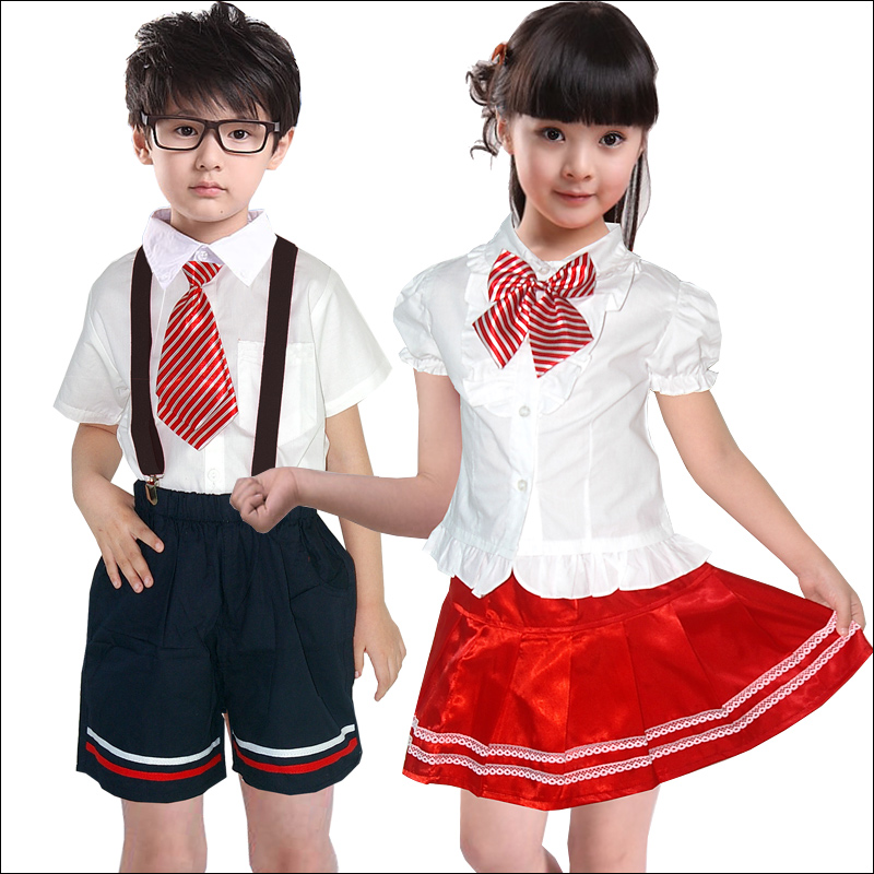 批发2014中小学生夏季校服套装班服儿童朗诵服幼儿园园服夏装1308