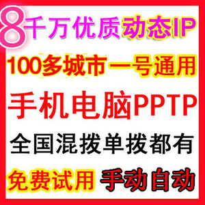 国内PPTP动态IP地址网络服务器手机电脑修改