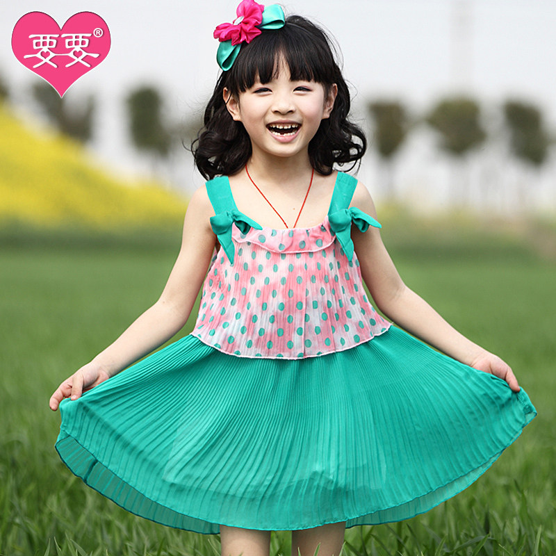 童装 女童 夏装2014新款女童<em>连衣</em>雪纺裙<em>韩版</em>儿
