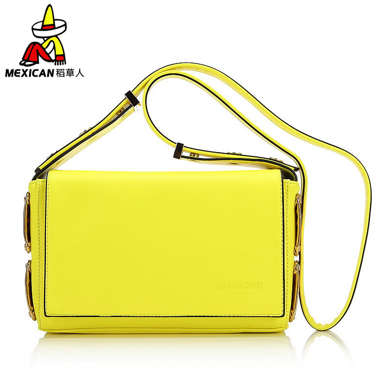 <em>稻草人女</em>包包 女式<em>单肩包</em>斜<em>挎包</em> 休闲潮流 黄色