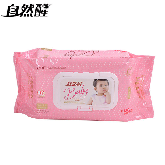 自然醒<em>新生儿</em>80片<em>女宝宝</em>专用<em>湿巾</em>婴儿手口无