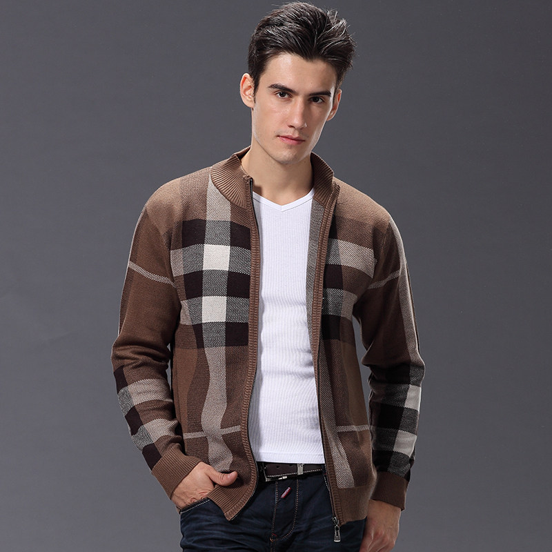 香港<em>七匹狼</em> 长袖<em>毛衣</em> <em>立领</em>加厚针织衫 <em>外套</em>开衫