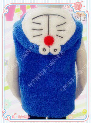 纯<em>手工</em>编织diy儿童<em>机器</em>猫马甲<em>毛衣</em>马夹绒绒线