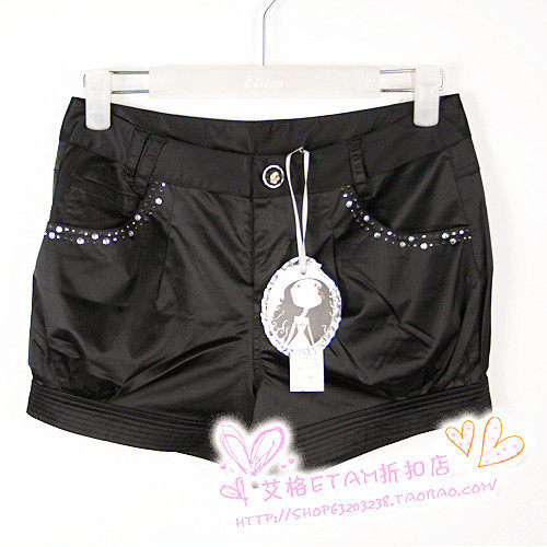 杀专柜正品艾格周末限量款<em>黑色亮钻短裤</em>女裤2