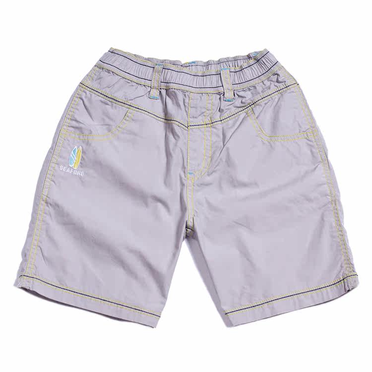 三点水<em>夏男大童</em>银灰<em>短裤</em>儿童白色<em>五分</em>裤纯棉男