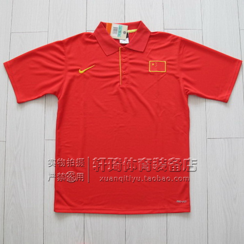 耐克中国国家队运动服教练服方领半袖T恤男篮