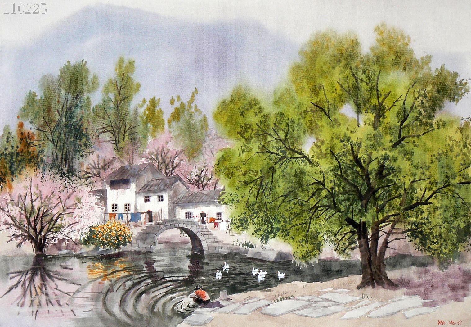苏石匠藏/古玩字画水彩画.武朝利.山水画.