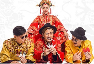 纸牌 字牌 婚纱摄影拍摄道具 美人记古装类拍照