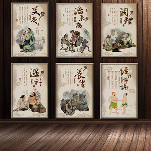 中医诊所挂画中医文化宣传画养生馆墙壁装饰画