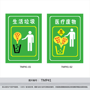 垃圾桶标贴标识 医院垃圾分类标志 医疗废物 生