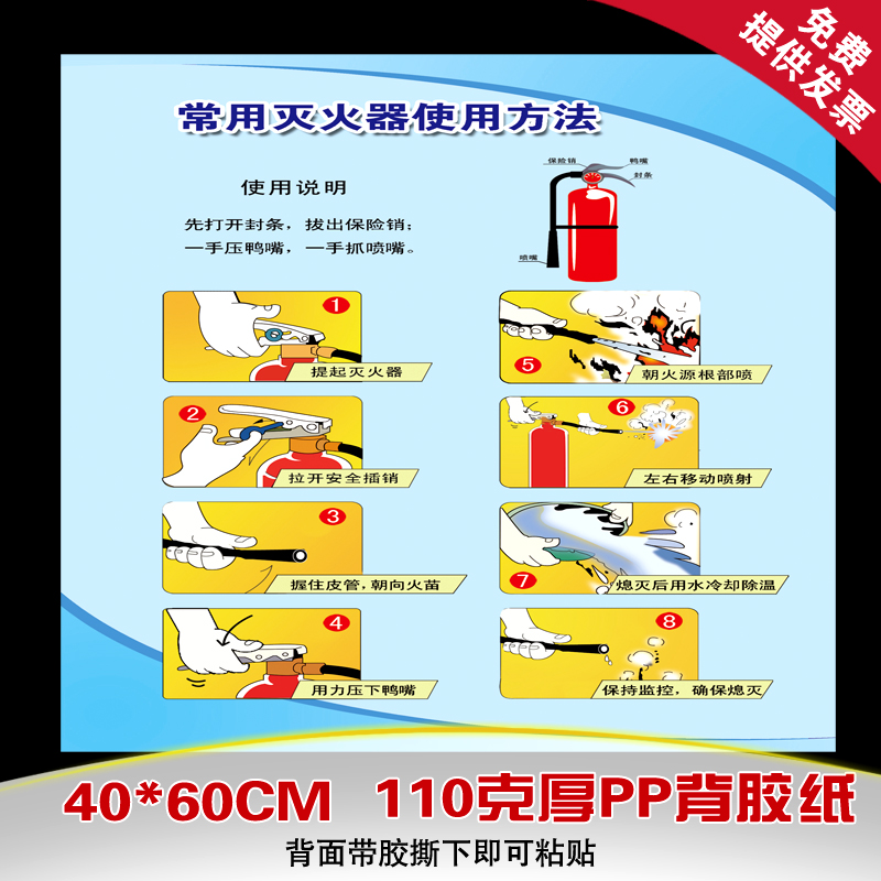 灭火器使用方法示意图 消防安全宣传海报 消防